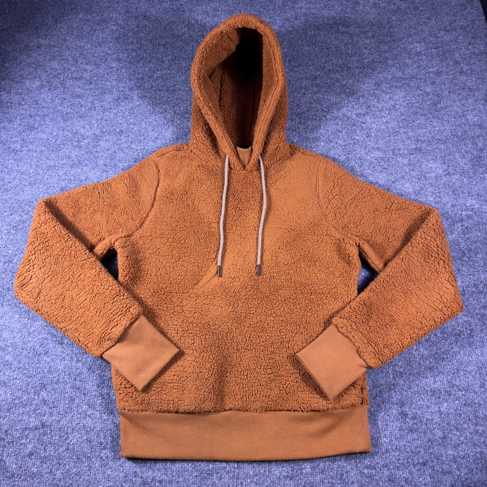 Athleta Tugga Sherpa Hoodie XXS Rust Brown Pullover Thumbhole